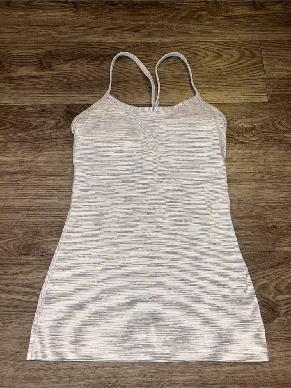 Lululemon Power Y Tank-Size 4-Heathered Space Dye Nimbus